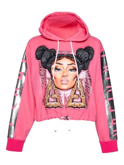 Pre-owned Fendi Nicki Minaj-embroidered Hoodie In Pink