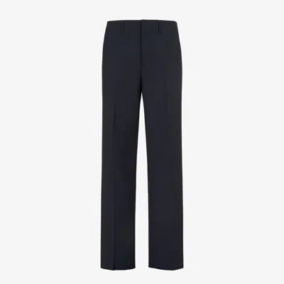 FENDI FENDI  NIGHT BLUE VIRGIN WOOL TROUSERS