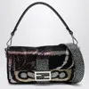 Fendi Night Butterfly Multicoloured Sequinned Baguette Bag Women In Black