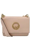Fendi Nude Leather Medium Kan I Shoulder Bag (authentic Pre-loved) In Neutral