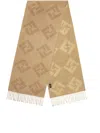 Fendi Nude Neutrals Wool Scarf Ff In Pattern