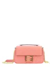 Fendi Textured Leather Midi Bag With Gold-tone Chain Strap