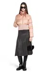 Fendi Women Technical Fabric And Shearling Down Jacket In Pink