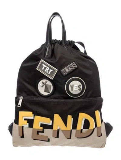 Pre-owned Fendi Nylon Backpack In Black