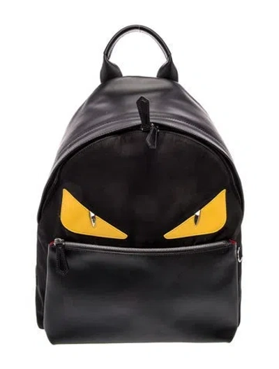 Pre-owned Fendi Nylon Backpack In Black