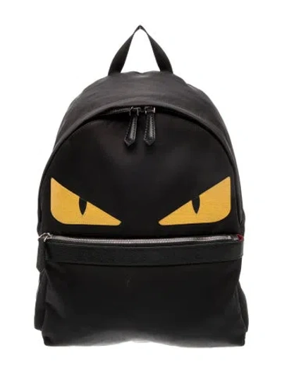 Pre-owned Fendi Nylon Backpack In Black