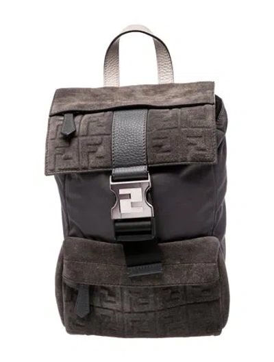 Pre-owned Fendi Nylon Backpack In Black
