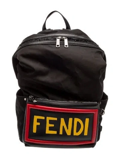 Pre-owned Fendi Nylon Backpack In Black