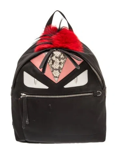 Pre-owned Fendi Nylon Backpack In Black