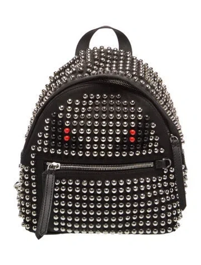 Pre-owned Fendi Nylon Backpack Mini In Black