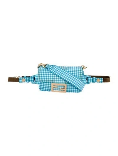 Pre-owned Fendi Nylon Baguette In Blue
