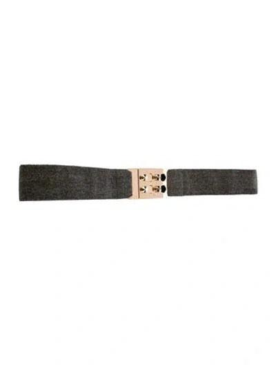 Pre-owned Fendi Nylon Belt Kit In Gray