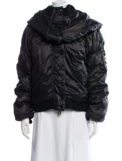 Pre-owned Fendi Nylon Bomber Jacket In Black