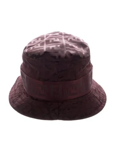 Pre-owned Fendi Nylon Bucket Hat In Purple