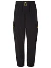 Fendi Straight Trousers Elastic Waistband Cargo Pockets In Black