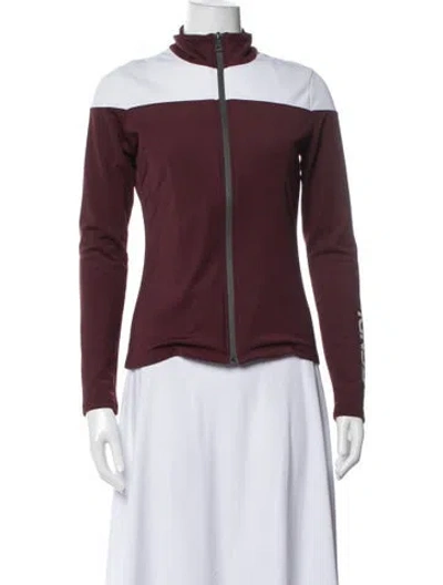 Pre-owned Fendi Nylon Colorblock Pattern Performance Jacket In Burgundy