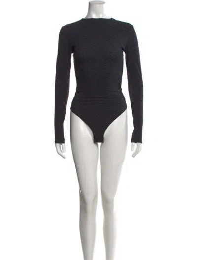 Pre-owned Fendi Nylon Graphic Print Bodysuit In Black