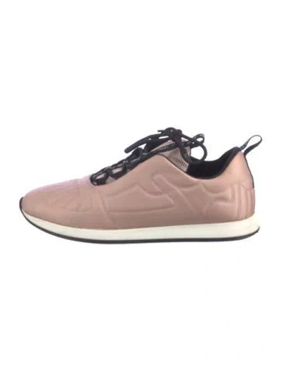 Pre-owned Fendi Nylon Graphic Print Sneakers In Neutral