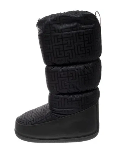Pre-owned Fendi Nylon Graphic Print Snow Boots In Blue