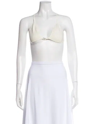 Pre-owned Fendi Nylon Halterneck Sports Bra In Neutrals