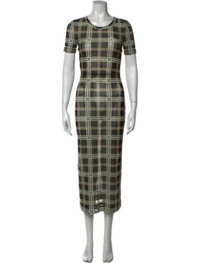 Pre-owned Fendi Nylon Long Dress In Black