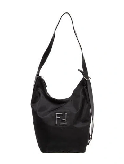Pre-owned Fendi Nylon Mama Vintage In Black