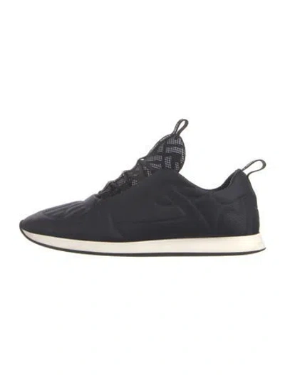 Pre-owned Fendi Nylon Mesh Accents Sneakers In Blue