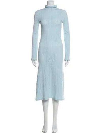 Pre-owned Fendi Nylon Midi Length Dress In Blue