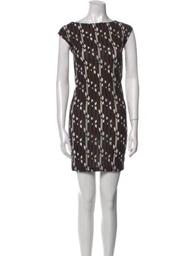 Pre-owned Fendi Nylon Mini Dress In Brown