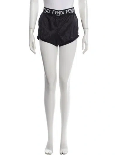 Pre-owned Fendi Nylon Mini Shorts In White