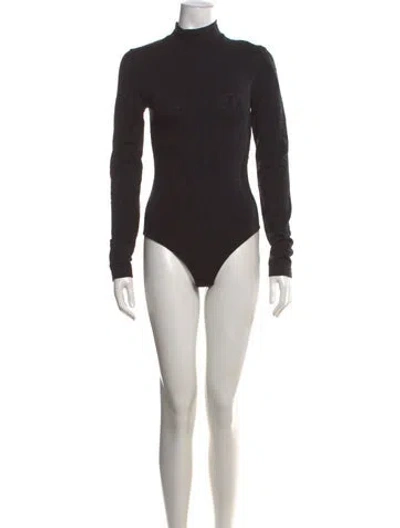 Pre-owned Fendi Nylon Patterned Bodysuit In Black