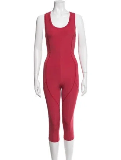 Pre-owned Fendi Nylon Scoop Neck Jumpsuit In Red