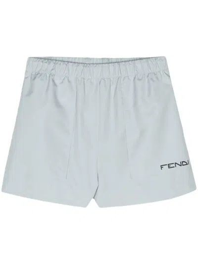 Fendi Nylon Shorts In Clear Blue