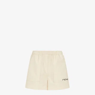 Fendi Nylon Shorts In Beige
