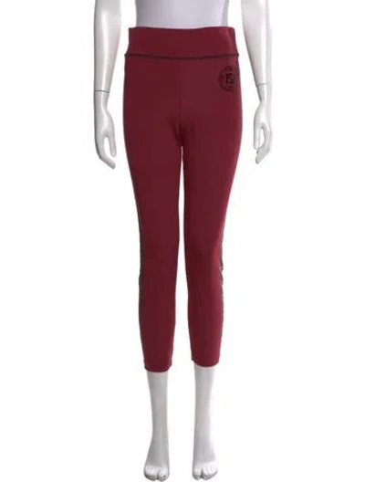 Pre-owned Fendi Nylon Skinny Leg Pants In Burgundy