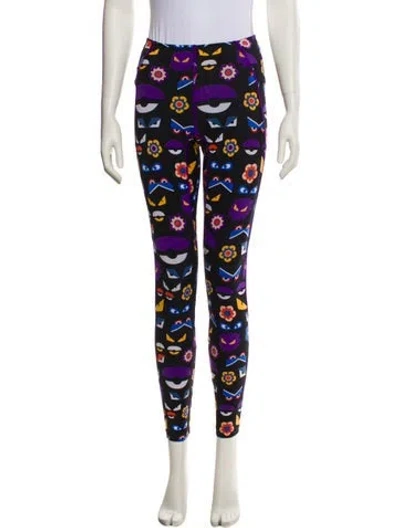 Pre-owned Fendi Nylon Skinny Leg Pants In Purple