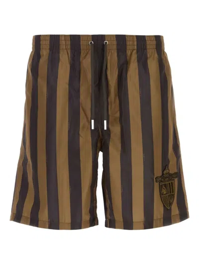 Fendi Printed Polyester Swimming Shorts In Multi