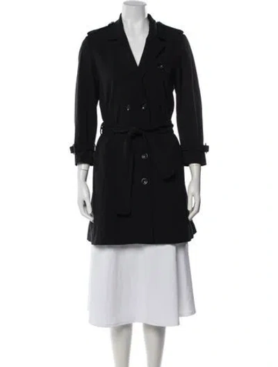 Pre-owned Fendi Nylon Trench Coat In Black