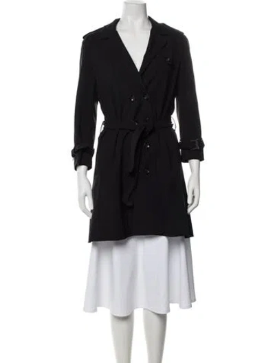 Pre-owned Fendi Nylon Trench Coat In Blue