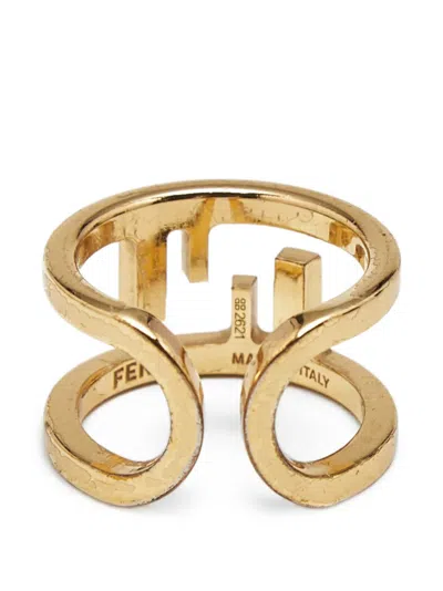 Pre-owned Fendi O'clock Ring In Gold