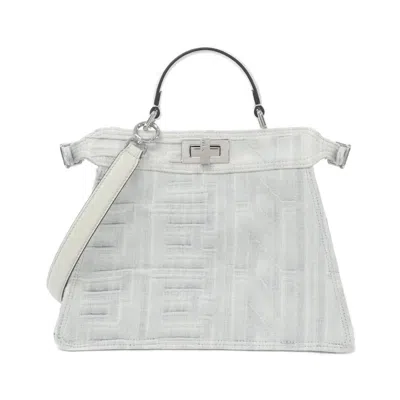 Pre-owned Fendi Off-white Denim Handbag ()