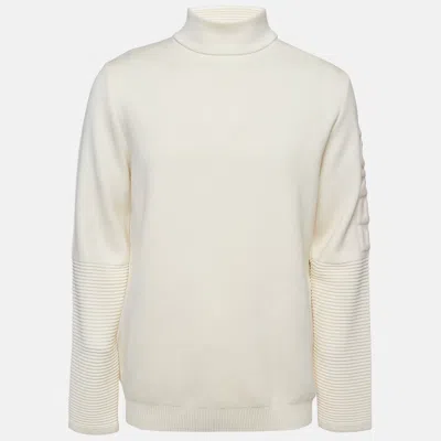 Pre-owned Fendi Off-white Wool Turtle Neck Sweater L