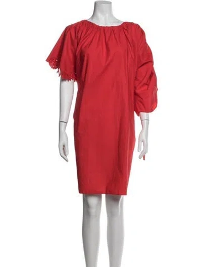 Pre-owned Fendi Off-the-shoulder Knee-length Dress In Red