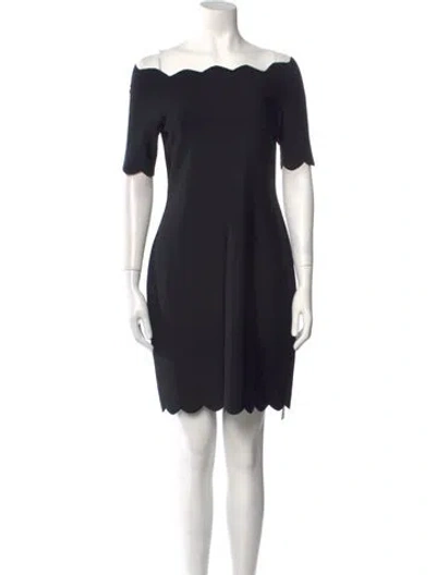 Pre-owned Fendi Off-the-shoulder Mini Dress In Black