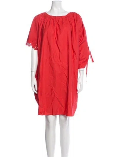 Pre-owned Fendi Off-the-shoulder Mini Dress In Red