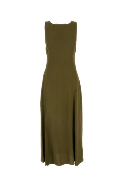 Fendi Olive Green Sablã© Dress