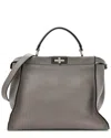 Fendi Olive Vitello Seta Leather Alacantara Peekaboo Iconic Satchel (authentic  Pre-loved)