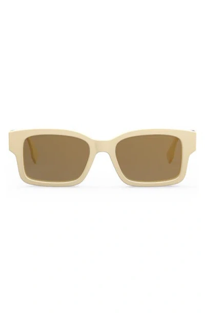 Fendi ' O'lock 53mm Geometric Sunglasses In White