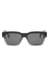 Fendi ' O'lock 53mm Rectangular Sunglasses In Gray