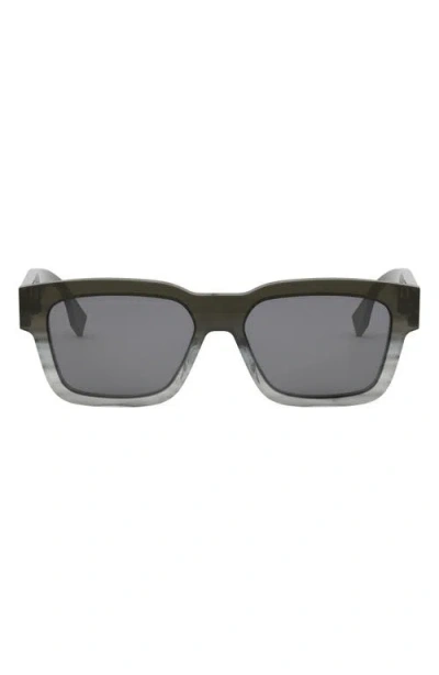 Fendi ' O'lock 53mm Rectangular Sunglasses In Gray